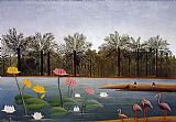 Tropical Art for sale - The Flamingos by Henri Rousseau
